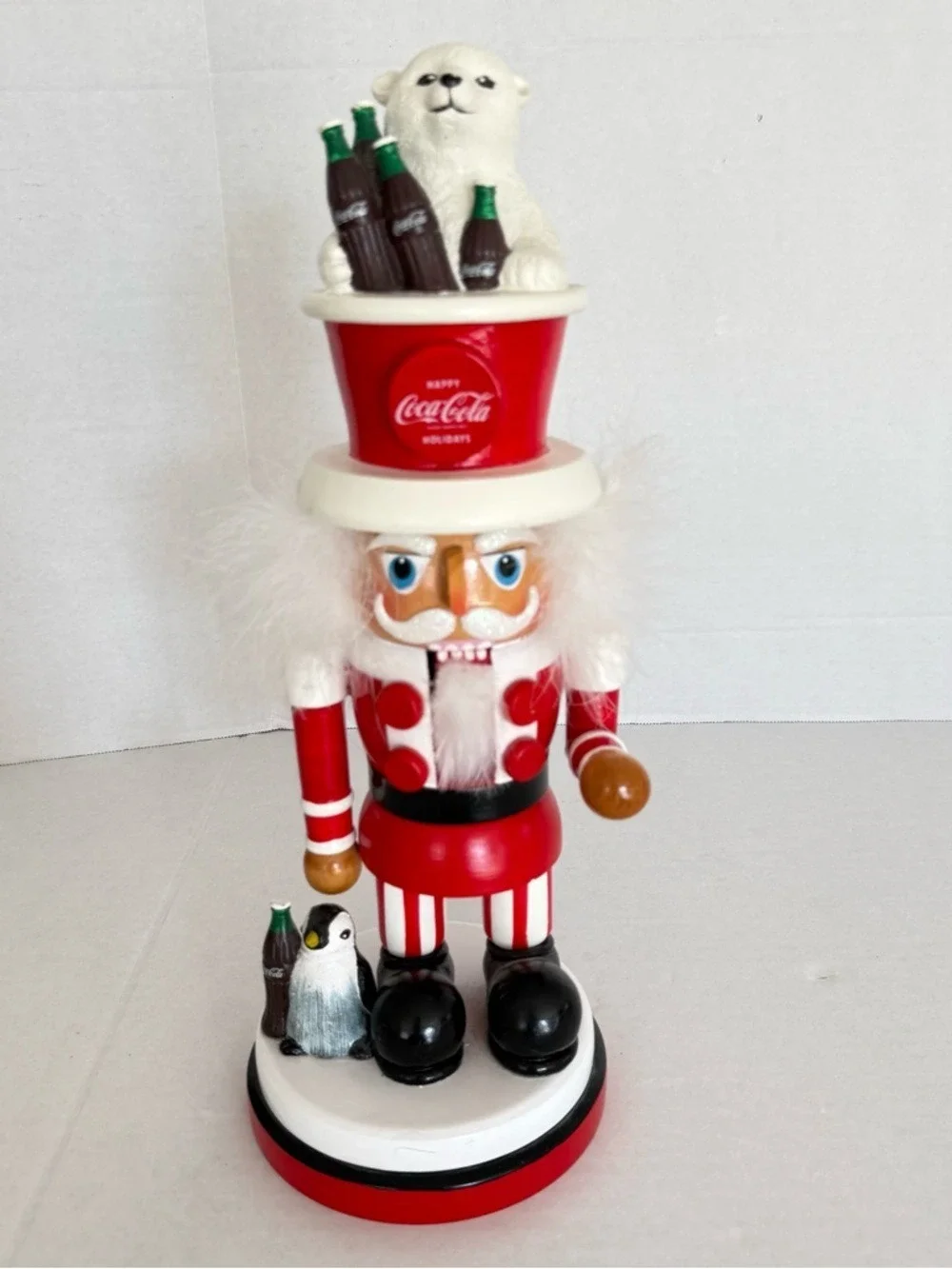 Kurt Adler Coca-Cola Hollywood Nutcracker with Polar Bear Hat 15-Inch - Picture 16 of 17